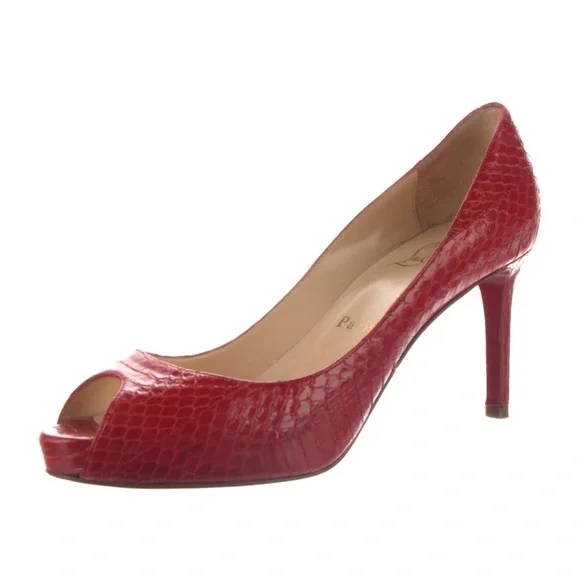 Christian Louboutin Snakeskin Animal Print Pumps - Picture 2 of 6